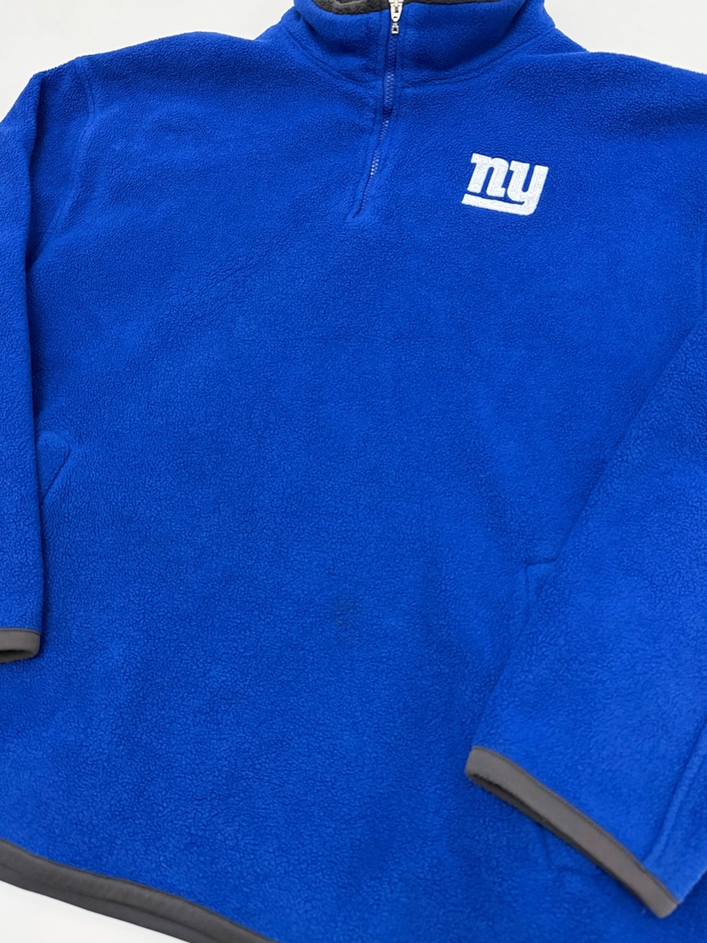 Vintage New York Giants Reebok Men's Quarter-Zip Fleece Sweater - XL